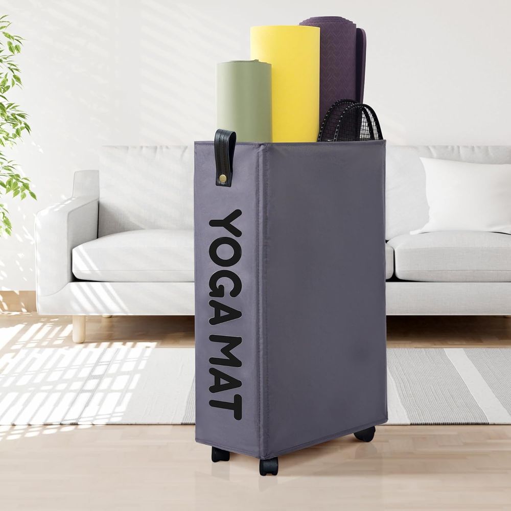 Home Gym Organization - Portable Yoga Mat Storage Rack with
