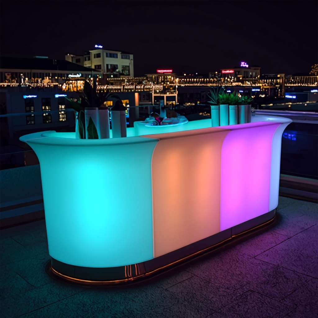 Home Gym Rental - Portable LED Lighted Bar Counter Table