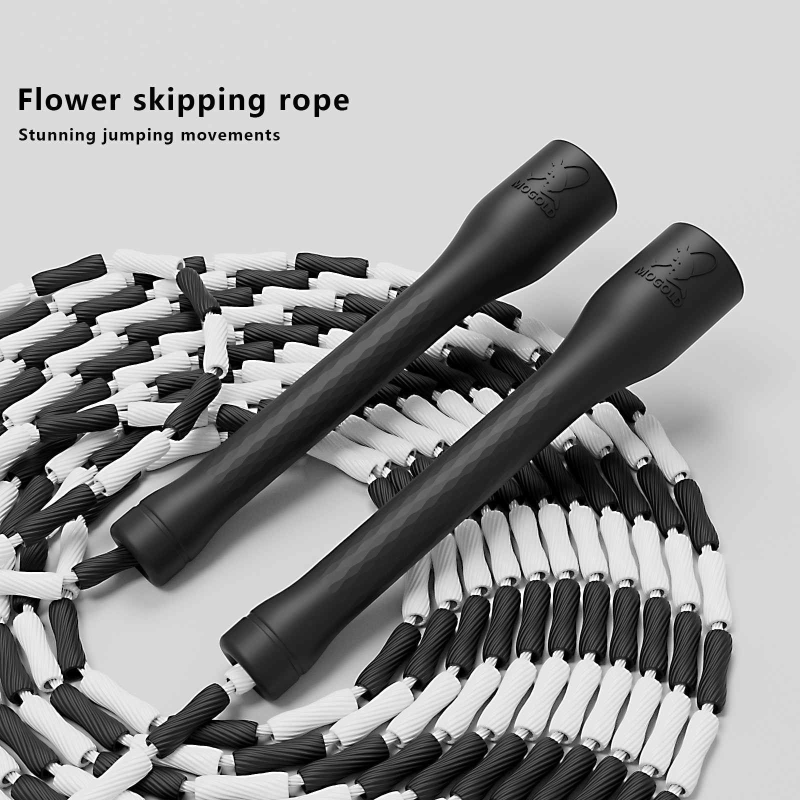 Speed Parachute Sprint - MOGOLD Beaded Jump Rope - Adjustable