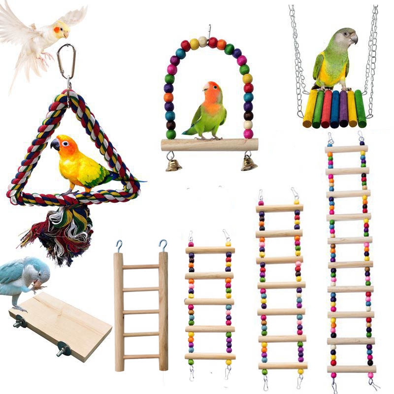 Gymnastic Rings Wooden - Wooden Bird Toys Small Parrot Chewing