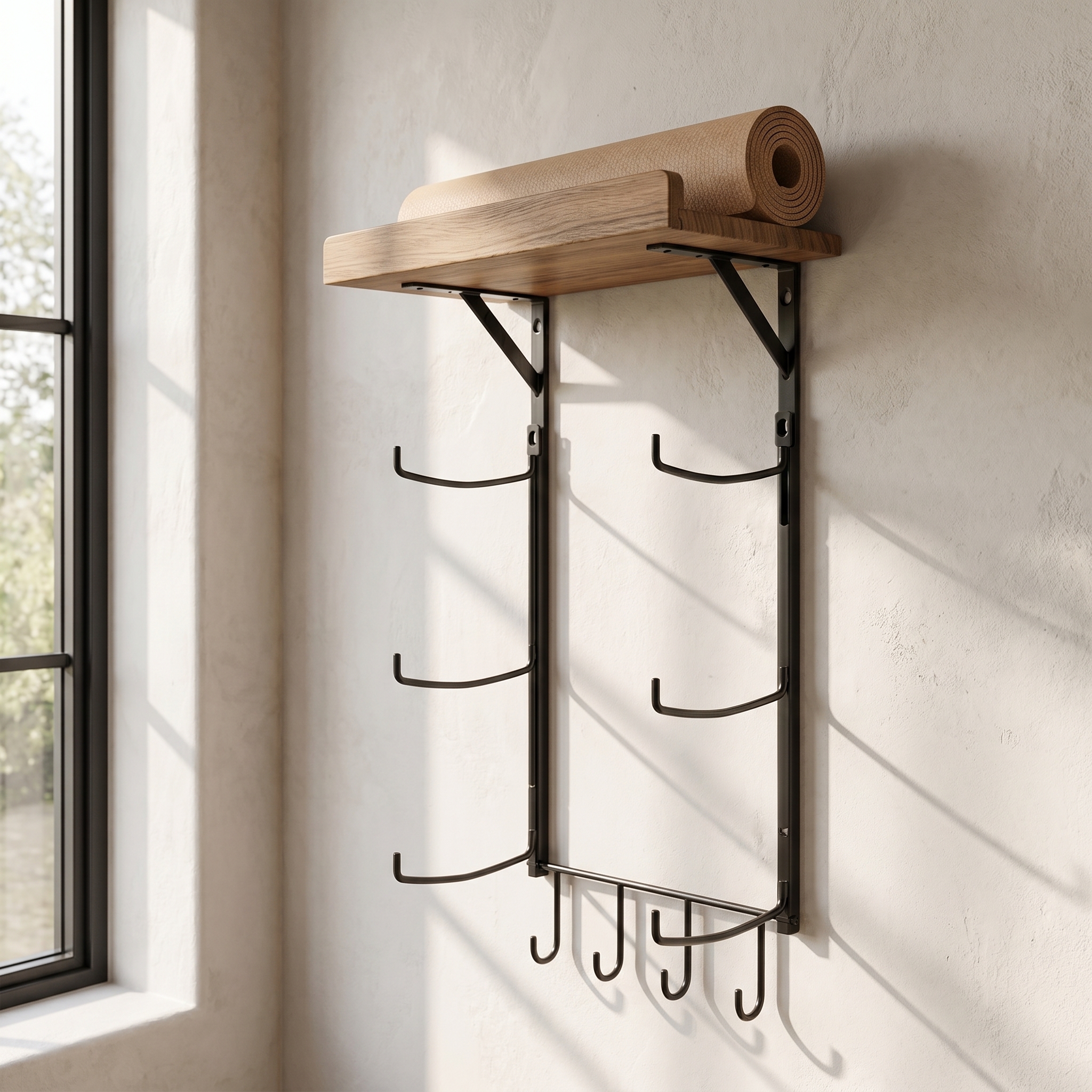 Home Gym Organization - Yoga Mat Wall Rack Metal Storage