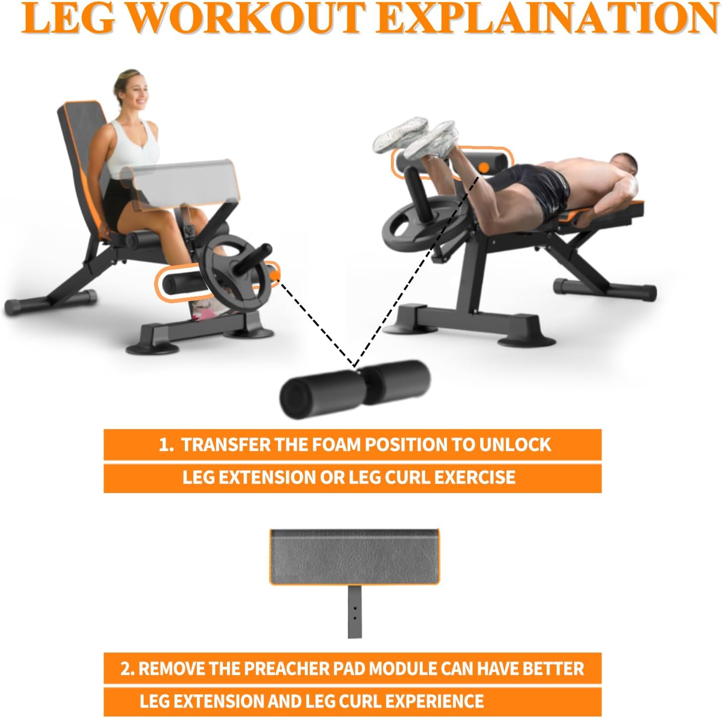 Adjustable Weight Bench Multi- - Home Gym Leg Extension Machine avaliação e preço