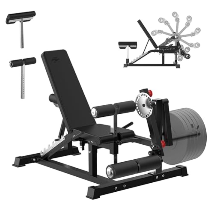 Adjustable Weight Bench with L - Home Gym Leg Extension Machine avaliação e preço