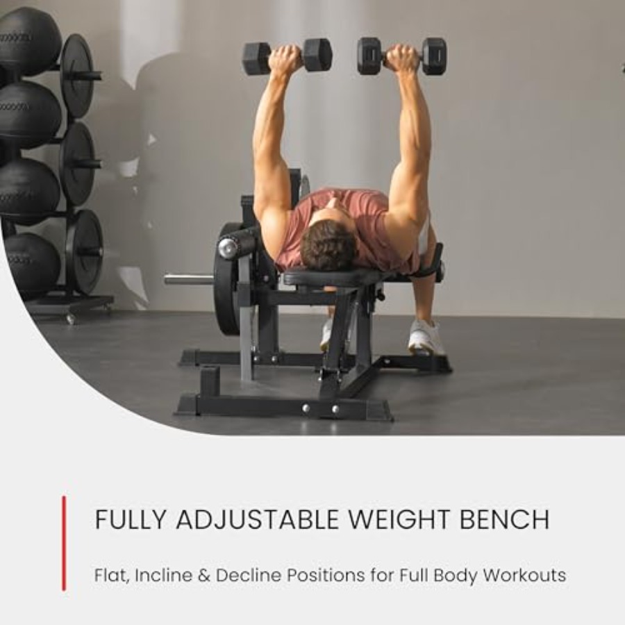 Adjustable Weight Bench with L - Home Gym Leg Extension Machine avaliação e preço