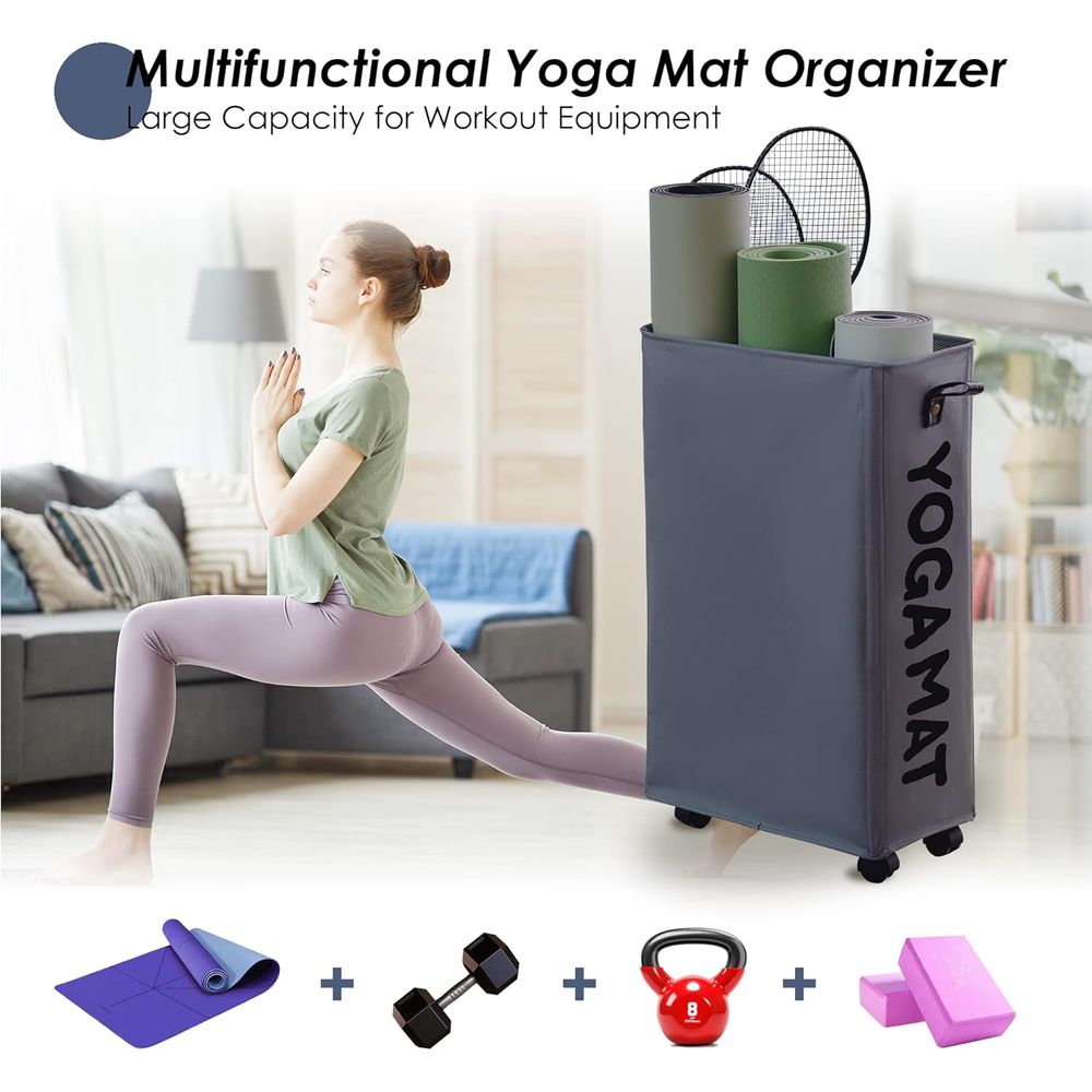 Portable Yoga Mat Storage Rack - Home Gym Organization avaliação e preço