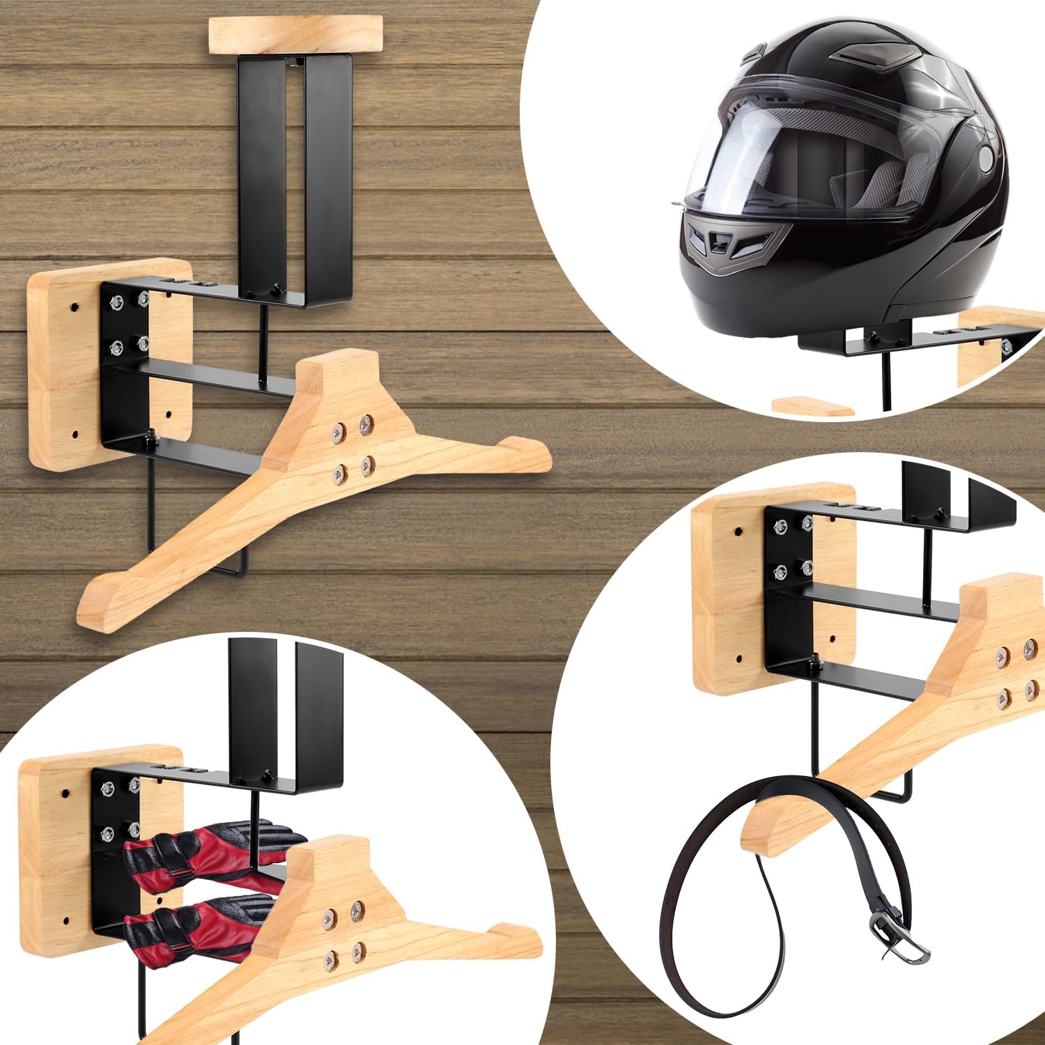Wood Motorcycle Helmet Holder  - Home Gym Organization avaliação e preço