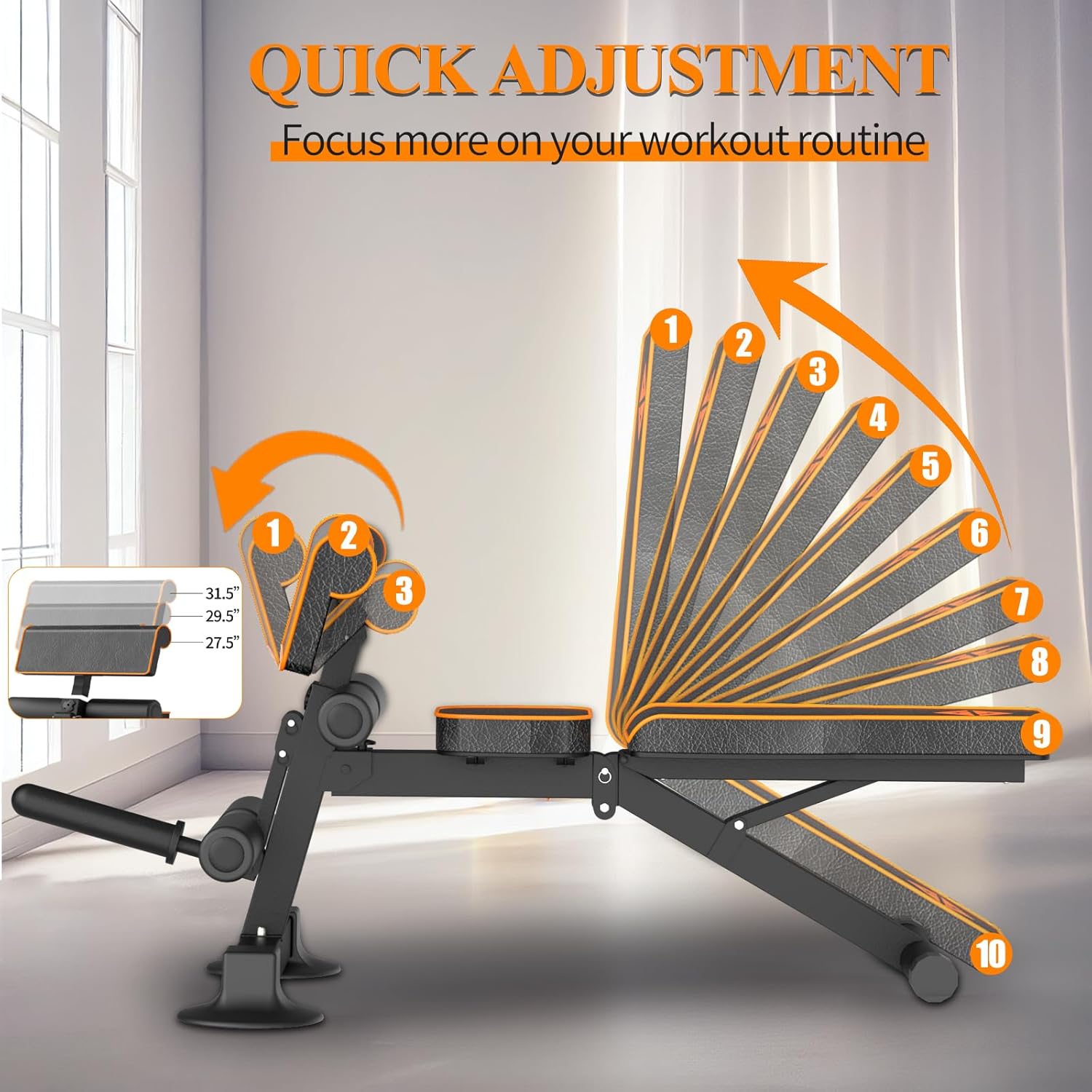 Adjustable Weight Bench Multi- - Home Gym Leg Extension Machine avaliação e preço
