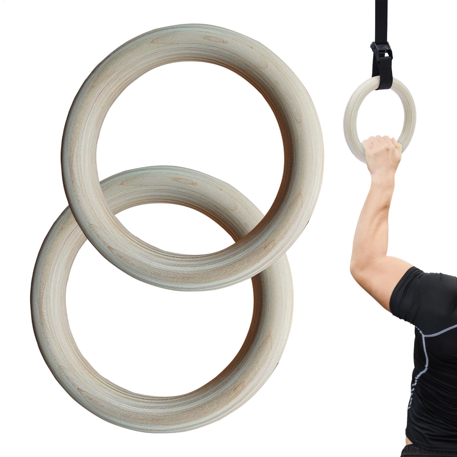 2Pcs/Pairs Wooden Portable Gym - Gymnastic Rings Wooden avaliação e preço