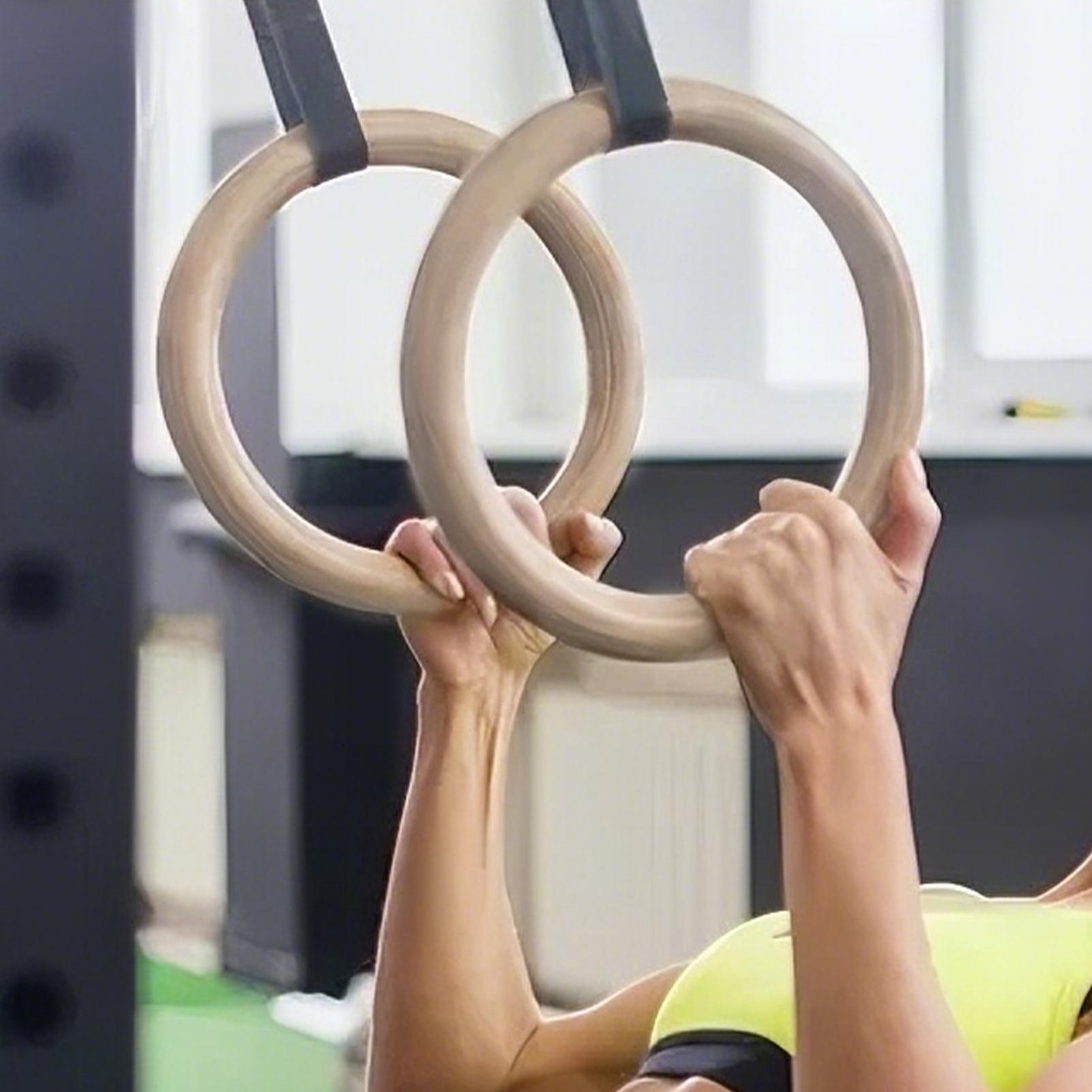 2Pcs/Pairs Wooden Portable Gym - Gymnastic Rings Wooden avaliação e preço