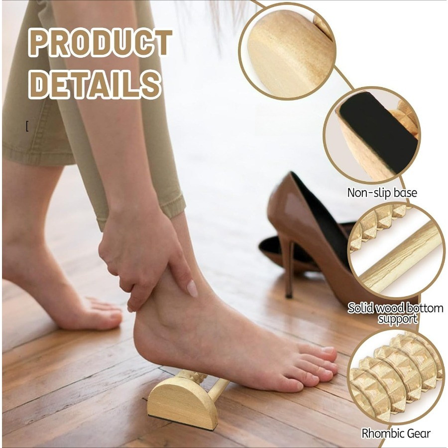 2Pcs Wooden Massage Roller Set - Home Gym Essentials avaliação e preço