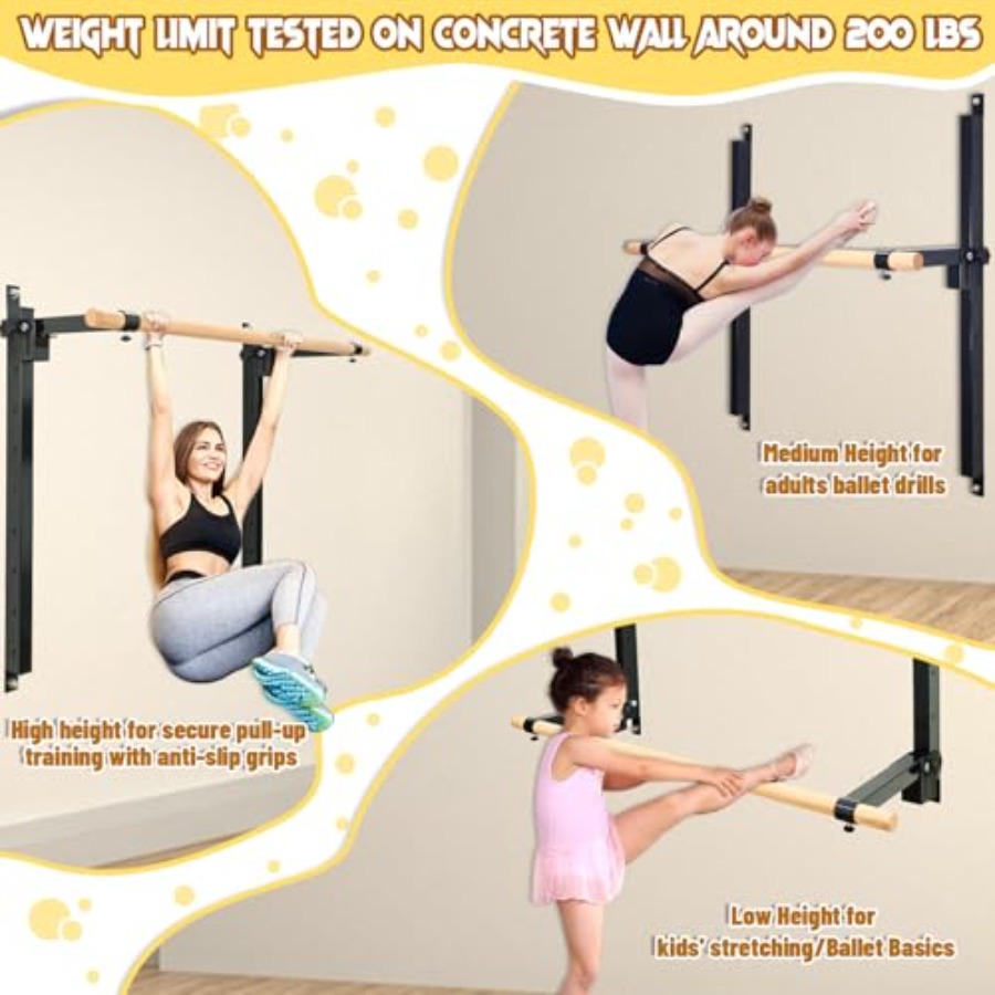 Wall Mounted Ballet Barre 4ft  - Home Gym Wall Mounted avaliação e preço