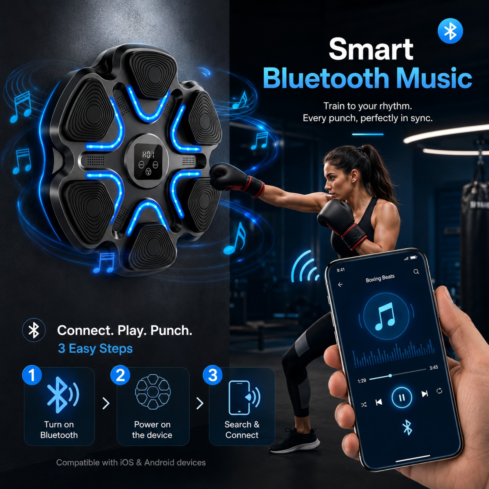 Music Boxing Machine Kids Adul - Home Gym Wall Mounted avaliação e preço