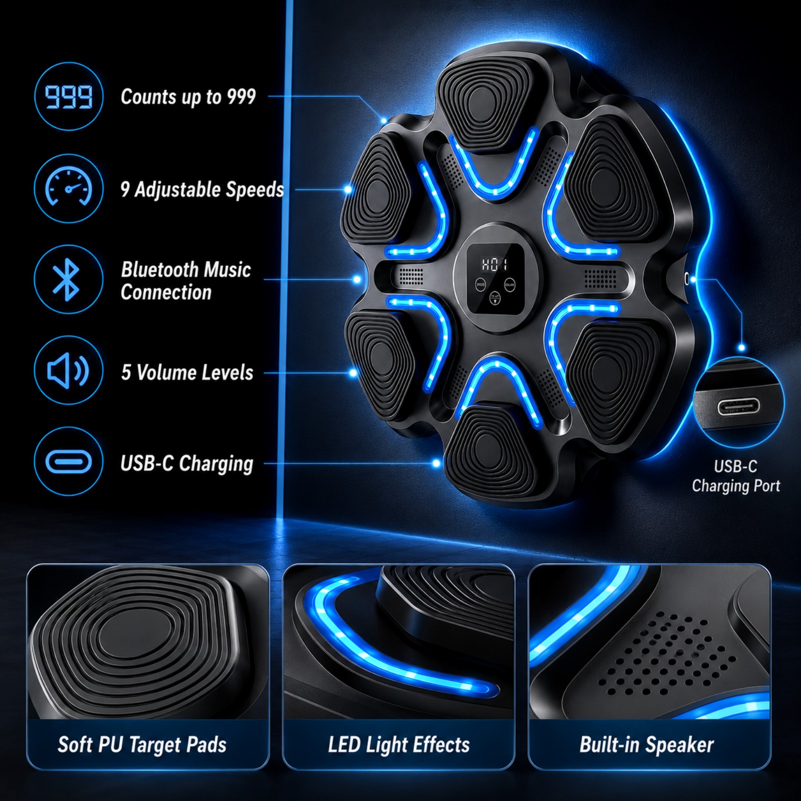 Music Boxing Machine Kids Adul - Home Gym Wall Mounted avaliação e preço
