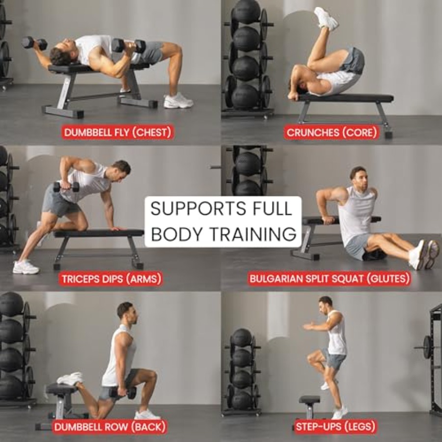 Essential Flat Weight Bench fo - Home Gym Essentials avaliação e preço
