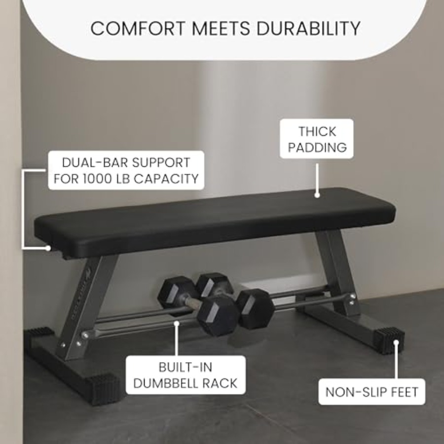 Essential Flat Weight Bench fo - Home Gym Essentials avaliação e preço
