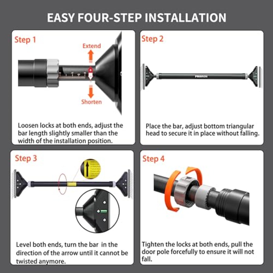 Door Pull Up Bar Doorway Frame - Home Gym Upper Body Workout avaliação e preço
