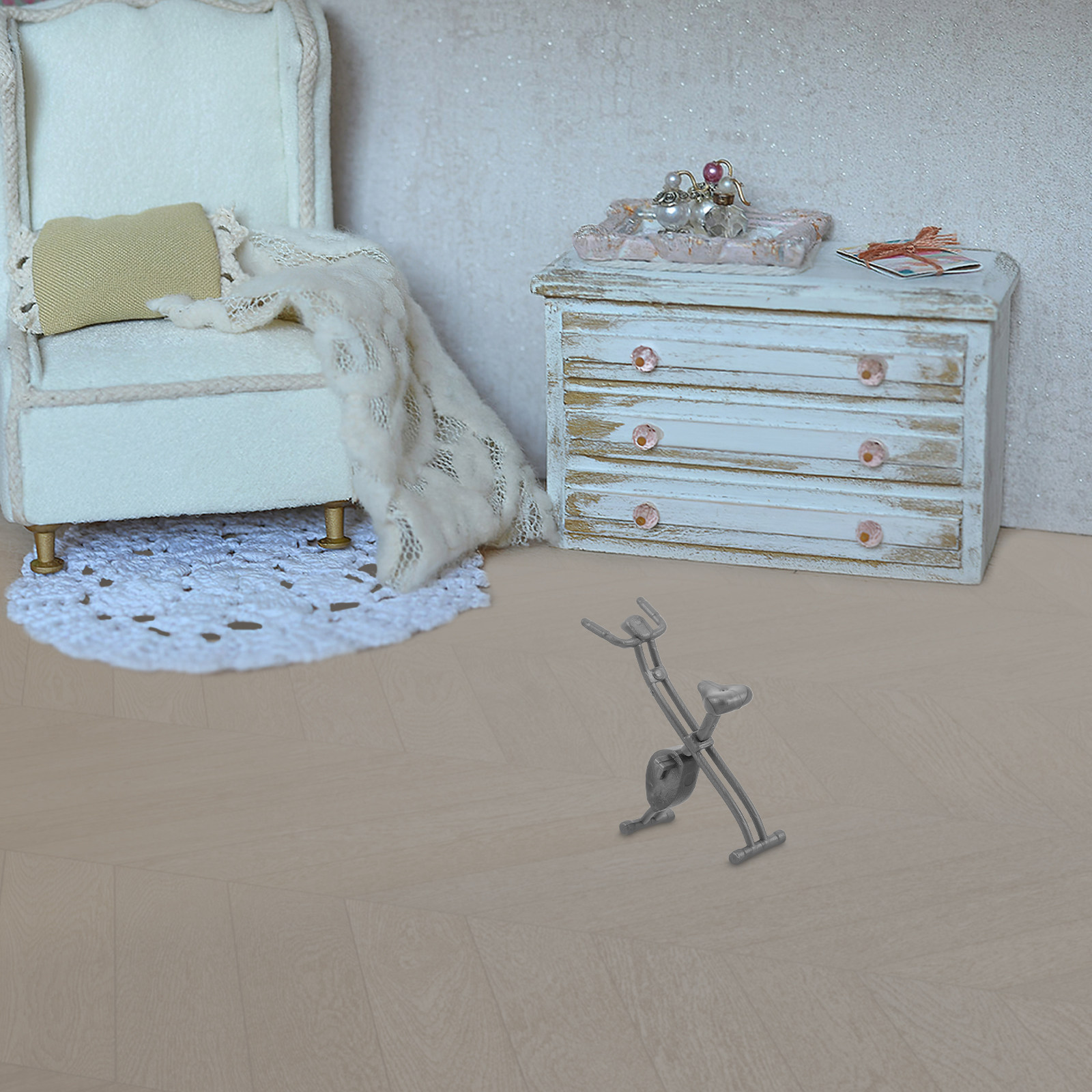 Miniature Exercise Bike Dollho - Home Gym Equipment Diy avaliação e preço