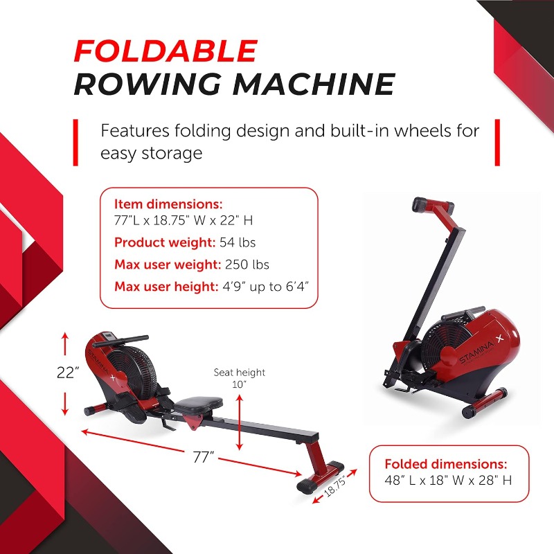 Stamina ATS Air Rower Machine  - Home Gym Rowing Machine avaliação e preço