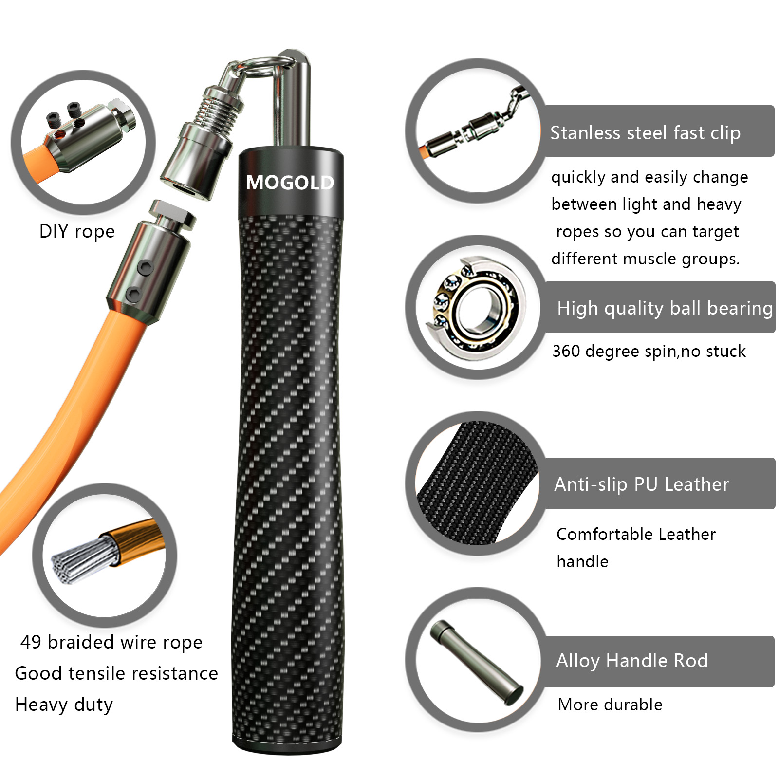 MOGOLD High-Speed Jump Rope |  - Speed Parachute Sprint avaliação e preço