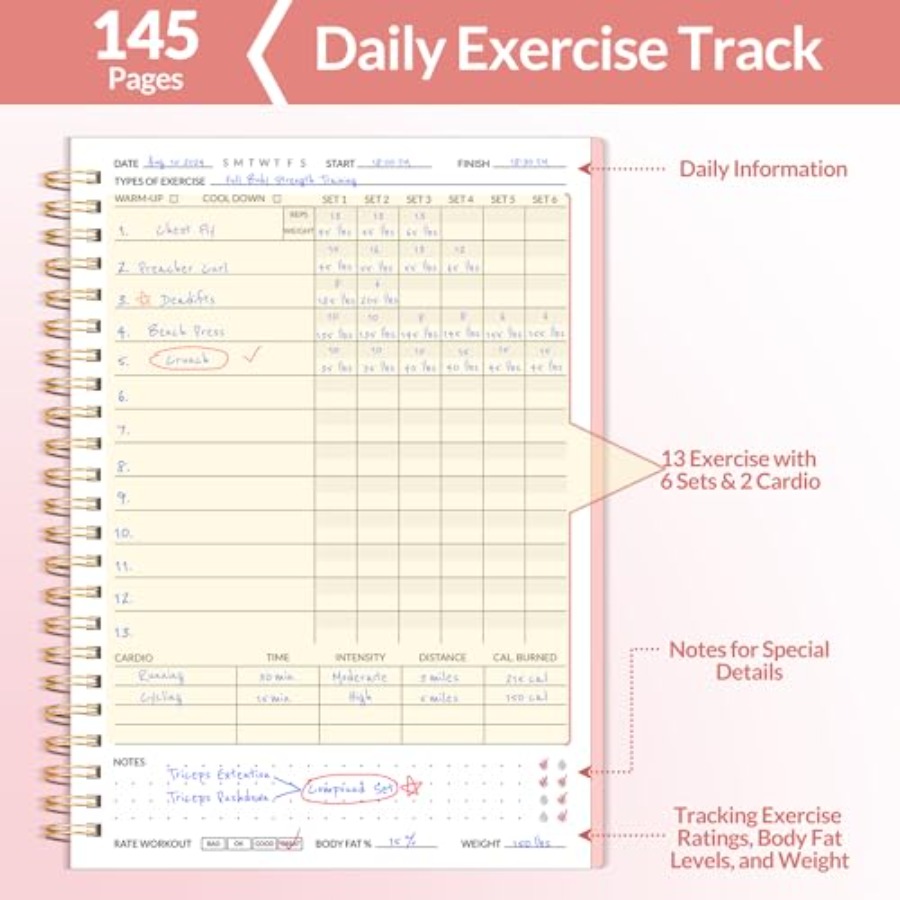 Fitness Journal Workout Planne - Home Gym Essentials avaliação e preço