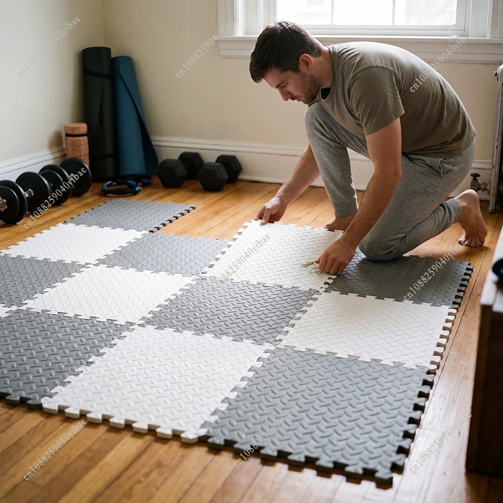60x60CM EVA Leaf Grain Floor B - Home Gym Rental avaliação e preço