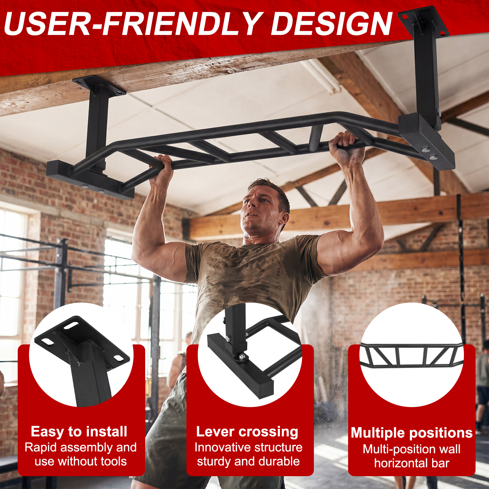 47 Inch Ceiling Mount Pull Up  - Home Gym Upper Body Workout avaliação e preço