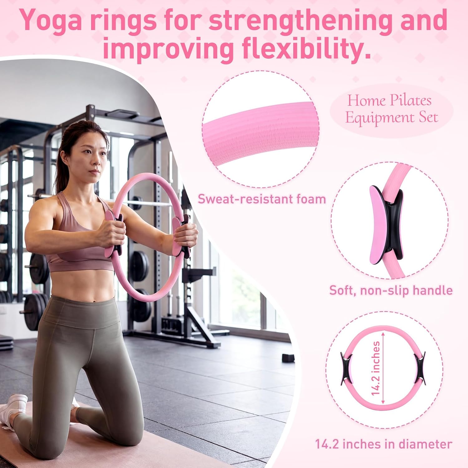 11 Pcs Pink Yoga Accessories S - Home Gym Essentials avaliação e preço