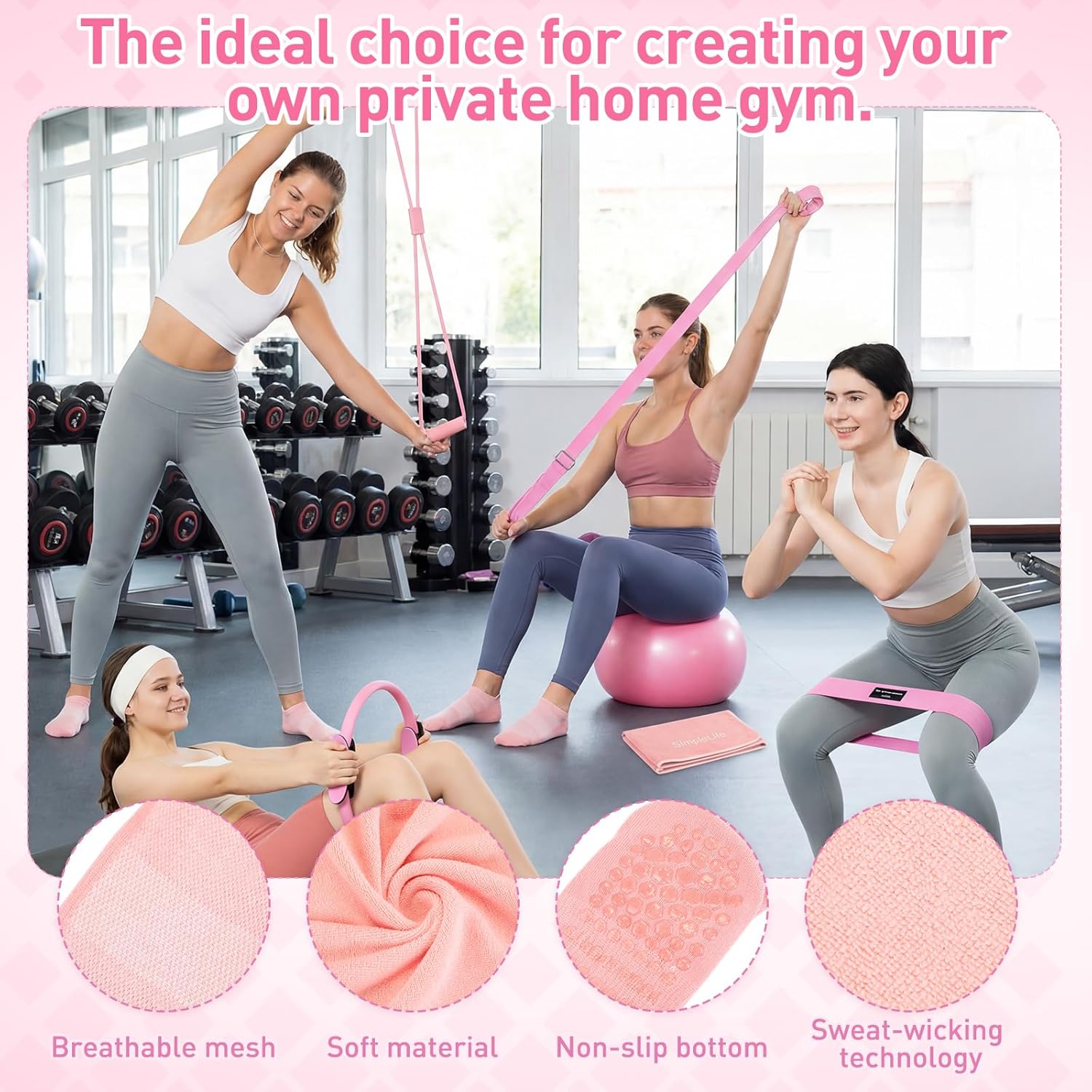 11 Pcs Pink Yoga Accessories S - Home Gym Essentials avaliação e preço