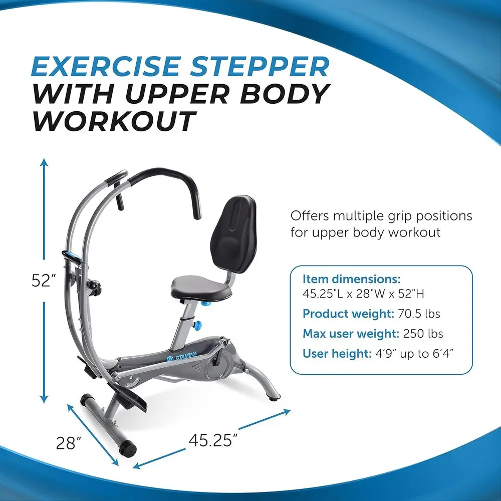 Fitness Stepper Machine with M - Home Gym Upper Body Workout avaliação e preço