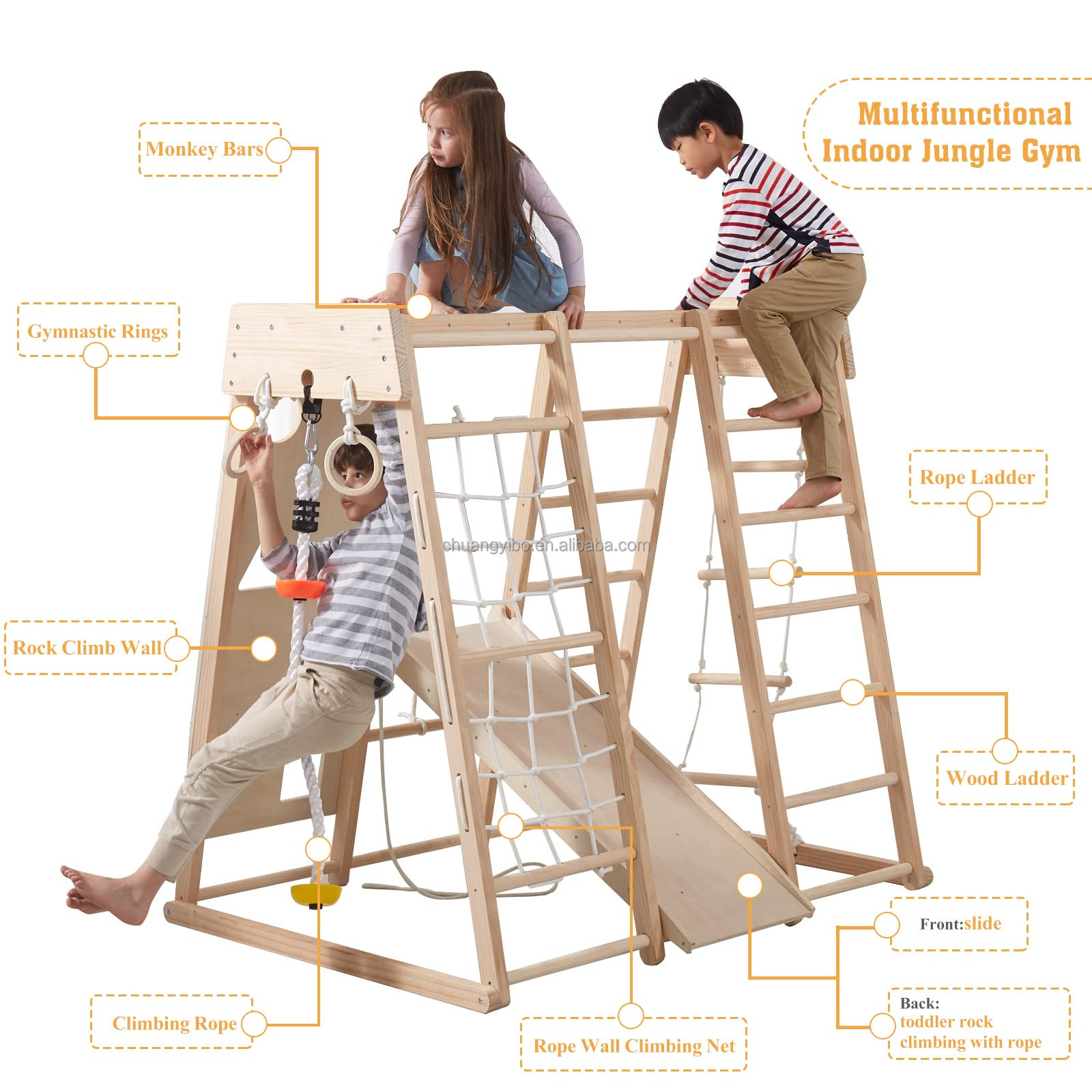 Indoor Playground Jungle Gym T - Gymnastic Rings Wooden avaliação e preço