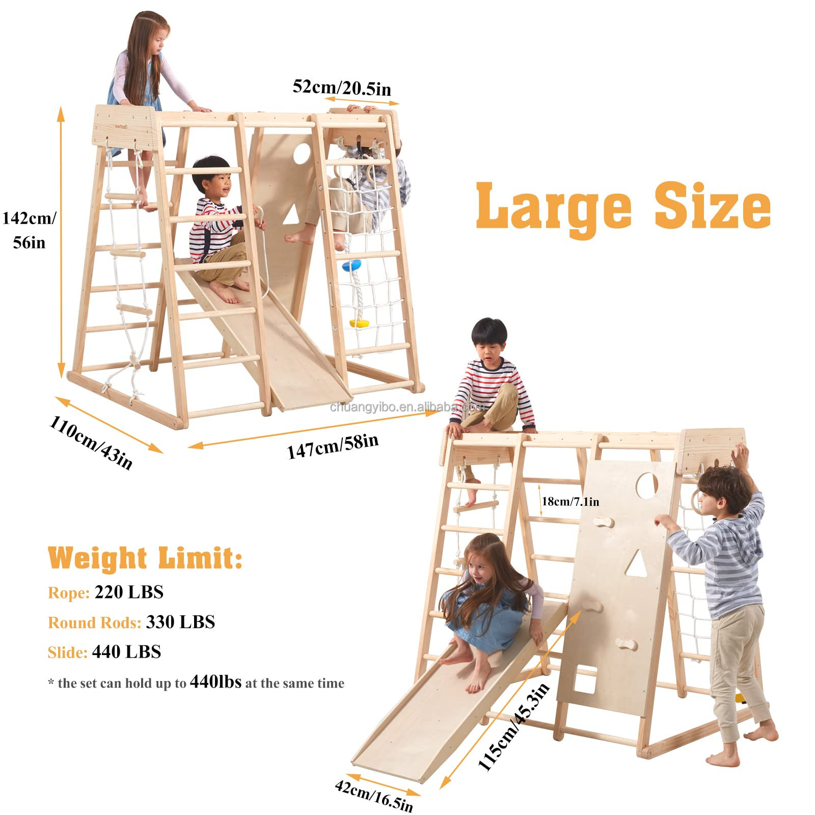Indoor Playground Jungle Gym T - Gymnastic Rings Wooden avaliação e preço