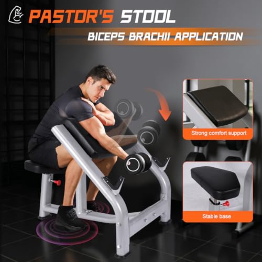 Adjustable Fitness Preacher Cu - Home Gym Upper Body Workout avaliação e preço