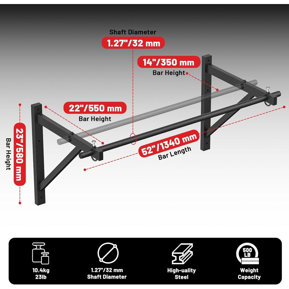 Home Gym Pull-Up Bar - Wall-Mo - Home Gym Wall Mounted avaliação e preço