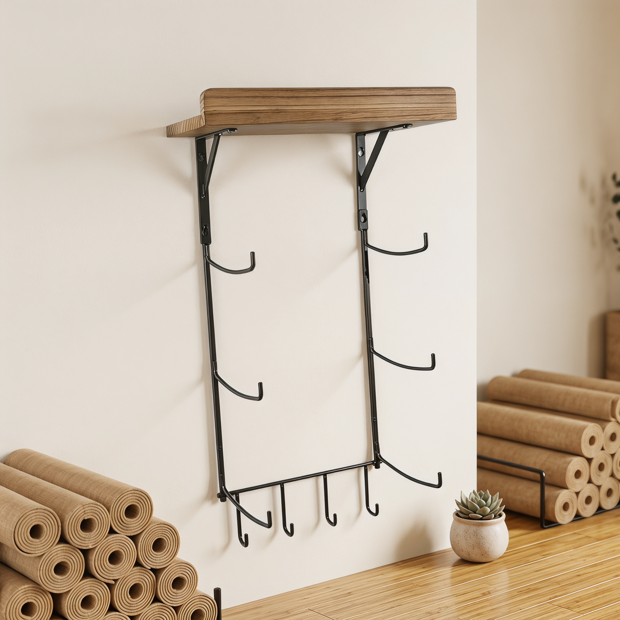 Yoga Mat Wall Rack Metal Stora - Home Gym Organization avaliação e preço
